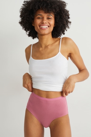 Sous Vêtement C&A Multipack Of 3 Briefs Organic Coton Femme Rose | OE4723618
