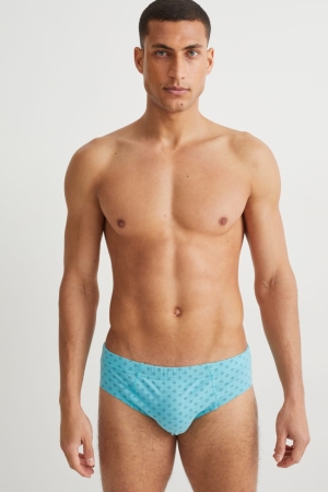 Sous Vêtement C&A Multipack Of 3 Briefs Organic Coton Homme Bleu Grise | RO9730185