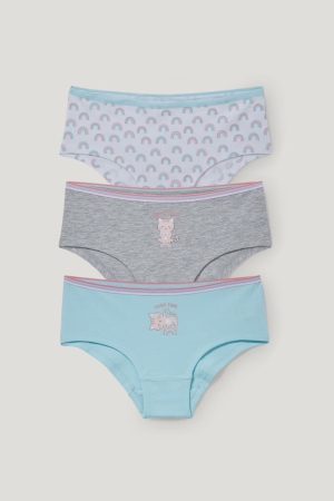 Sous Vêtement C&A Multipack Of 3 Briefs Organic Coton Fille Turquoise | SG5420836
