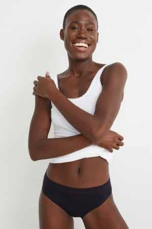 Sous Vêtement C&A Multipack Of 3 Briefs Seamless Lycra® Femme Bleu Foncé | ZX6548219