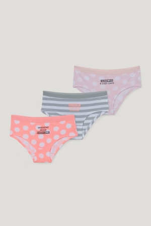 Sous Vêtement C&A Multipack Of 3 Hipster Briefs Organic Coton Fille Rose | OY1270486