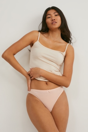 Sous Vêtement C&A Multipack Of 3 Lanières Lycra® Femme Beige | OG1038497