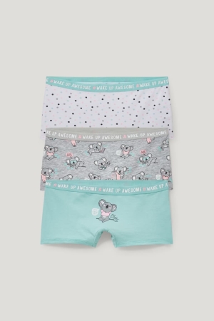 Sous Vêtement C&A Multipack Of 3 Organic Coton Fille Menthe Vert | LW9560438