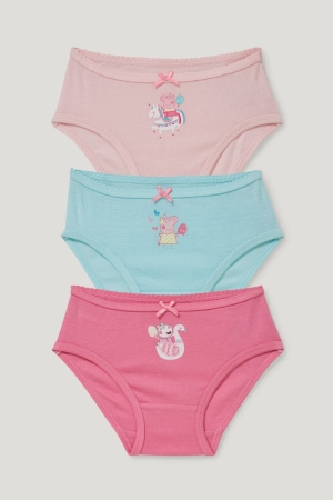 Sous Vêtement C&A Multipack Of 3 Peppa Pig Briefs Organic Coton Fille Rose | BK7254018