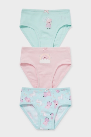 Sous Vêtement C&A Multipack Of 3 Pepper Pig Briefs Organic Coton Fille Menthe Vert | SF6539820