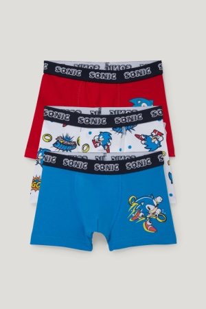 Sous Vêtement C&A Multipack Of 3 Sonic Boxer Organic Coton Garcon Bleu | ZA5604289