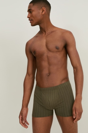 Sous Vêtement C&A Multipack Of 3 Trunks Organic Coton Lycra® Homme Vert | BR7425310