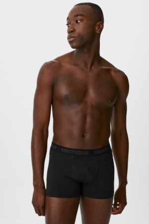 Sous Vêtement C&A Multipack Of 3 Trunks Organic Coton Lycra® Homme Noir | IA9145208