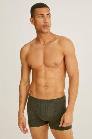 Sous Vêtement C&A Multipack Of 3 Trunks Organic Coton Lycra® Homme Vert Foncé | LY3429567