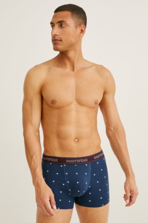 Sous Vêtement C&A Multipack Of 3 Trunks Organic Coton Lycra® Homme Bordeaux | OF0461952