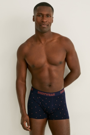 Sous Vêtement C&A Multipack Of 3 Trunks Organic Coton Lycra® Homme Vert Foncé Bleu Foncé | OY1897054