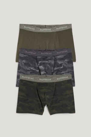 Sous Vêtement C&A Multipack Of 3 Trunks Organic Coton Lycra® Homme Vert Foncé | YL7698321