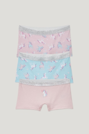 Sous Vêtement C&A Multipack Of 3 Unicorn Organic Coton Fille Rose | ED0176298