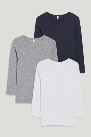 Sous Vêtement C&A Multipack Of 3 Vest Organic Coton Garcon Grise Clair | EF6071548