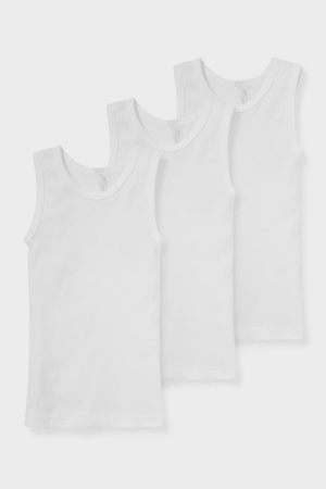 Sous Vêtement C&A Multipack Of 3 Vest Organic Coton Garcon Blanche | EP9057341