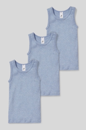 Sous Vêtement C&A Multipack Of 3 Vest Organic Coton Garcon Bleu | RD5376240
