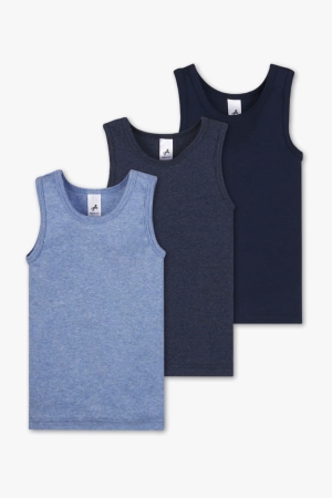 Sous Vêtement C&A Multipack Of 3 Vest Organic Coton Garcon Bleu Clair | TD4901237