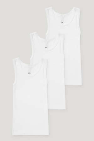 Sous Vêtement C&A Multipack Of 3 Vest Organic Coton Fille Blanche | TR4682790