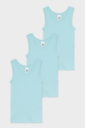Sous Vêtement C&A Multipack Of 3 Vest Organic Coton Fille Turquoise | UI6045129