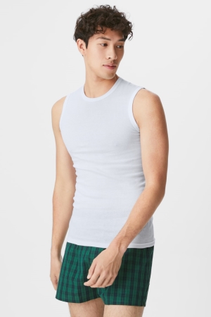 Sous Vêtement C&A Multipack Of 3 Vest Organic Coton Homme Blanche | UR1268754