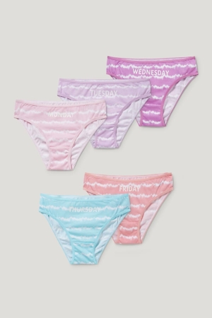 Sous Vêtement C&A Multipack Of 5 Briefs Organic Coton Fille Rose | BR4896201