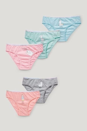 Sous Vêtement C&A Multipack Of 5 Briefs Organic Coton Fille Bleu Clair | IT0587649