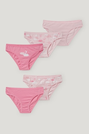 Sous Vêtement C&A Multipack Of 5 Briefs Organic Coton Fille Rose | SP2035918