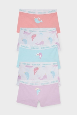 Sous Vêtement C&A Multipack Of 5 Organic Coton Fille Turquoise | SU4259731