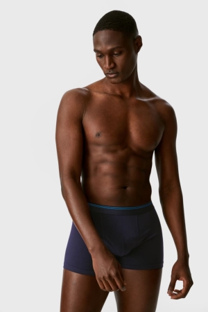 Sous Vêtement C&A Multipack Of 5 Trunks Organic Coton Lycra® Homme Bleu Foncé | DE3270198