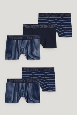Sous Vêtement C&A Multipack Of 5 Trunks Organic Coton Garcon Bleu Foncé | QZ4785603