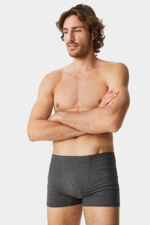 Sous Vêtement C&A Multipack Of 5 Trunks Organic Coton Lycra® Homme Noir Grise | UM7584631