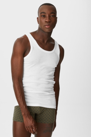 Sous Vêtement C&A Multipack Of 5 Vest Organic Coton Homme Blanche | CU2016935