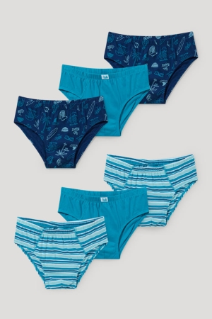 Sous Vêtement C&A Multipack Of 6 Briefs Organic Coton Garcon Bleu Foncé | PO4619520