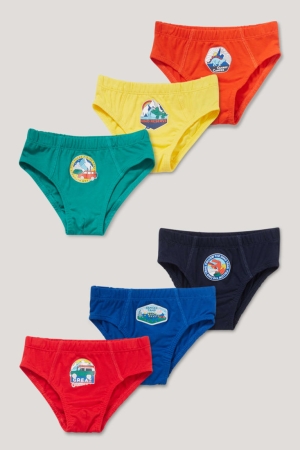Sous Vêtement C&A Multipack Of 6 Briefs Organic Coton Garcon Rouge Bleu | WL7816439