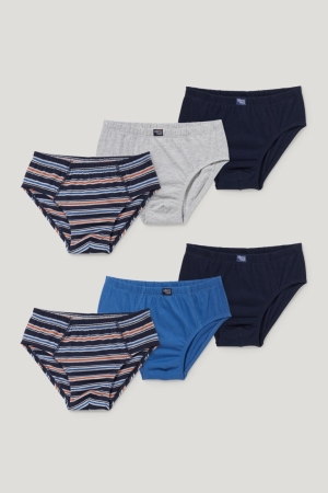 Sous Vêtement C&A Multipack Of 6 Briefs Organic Coton Garcon Bleu Foncé | ZG5417038