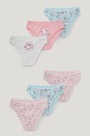 Sous Vêtement C&A Multipack Of 6 Hello Kitty Briefs Organic Coton Fille Rose | SI8354920