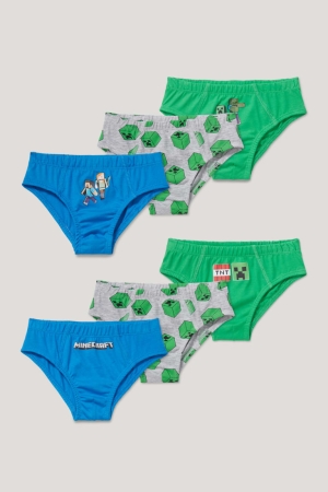 Sous Vêtement C&A Multipack Of 6 Minecraft Briefs Organic Coton Garcon Vert Foncé Bleu Foncé | KI3964512