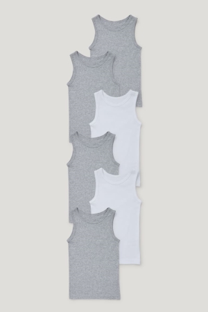 Sous Vêtement C&A Multipack Of 6 Vest Organic Coton Garcon Grise Clair | IS2058341