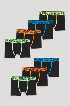 Sous Vêtement C&A Multipack Of 7 Boxer Organic Coton Garcon Noir | QI9167480