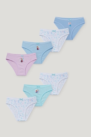 Sous Vêtement C&A Multipack Of 7 Frozen Briefs Organic Coton Fille Bleu Clair | DN1463705