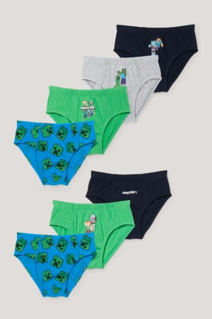 Sous Vêtement C&A Multipack Of 7 Minecraft Briefs Organic Coton Garcon Noir | PC6942371