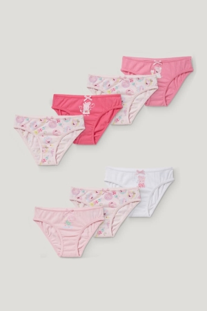 Sous Vêtement C&A Multipack Of 7 Pepper Pig Briefs Organic Coton Fille Rose | AR1639802