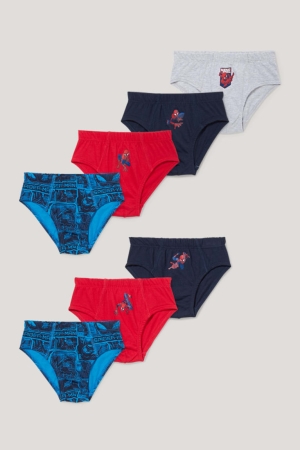 Sous Vêtement C&A Multipack Of 7 Spider-man Briefs Organic Coton Garcon Rouge | MW4198532