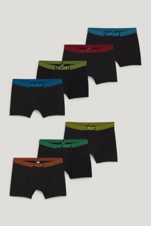 Sous Vêtement C&A Multipack Of 7 Trunks Garcon Noir | HQ3950724