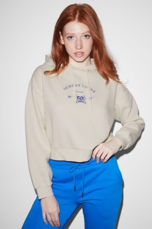 Sweat À Capuche C&A Clockhouse Femme Blanche | LX7486105
