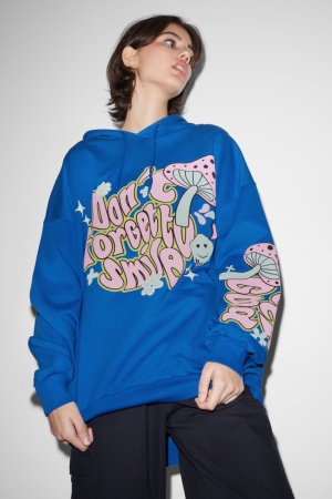 Sweat À Capuche C&A Clockhouse Femme Bleu | JC4719602