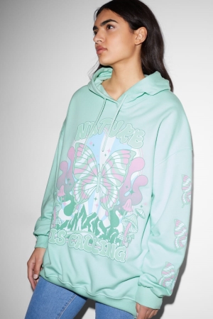 Sweat À Capuche C&A Clockhouse Femme Menthe Vert | BH8561240