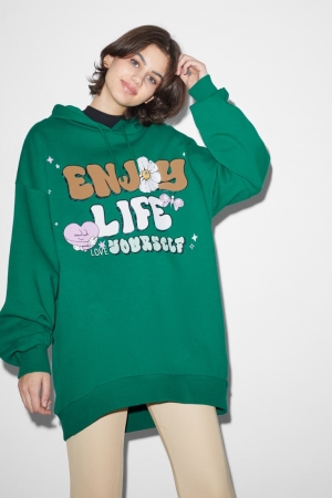 Sweat À Capuche C&A Clockhouse Femme Vert | AL7250864