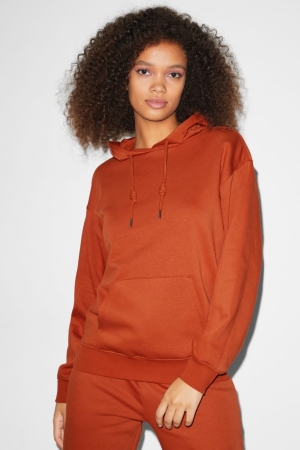 Sweat À Capuche C&A Clockhouse Recycled Femme Marron | YH8096274