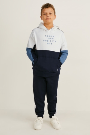 Sweat À Capuche C&A Extended Sizes Set And Joggers 2 Piece Fille Bleu Foncé | EA5984702